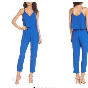 19 Cooper V-Neck Sleeveless Jumpsuit in Cobalt